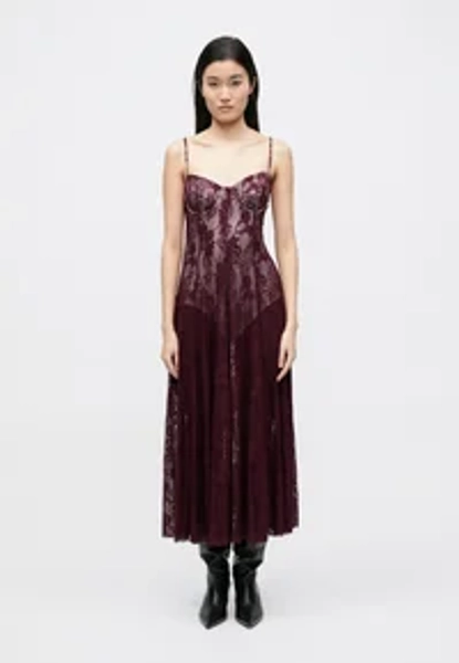 UNDERWIRE MIDCALF DRESS BODYSUIT - Robe de soirée - plum/white