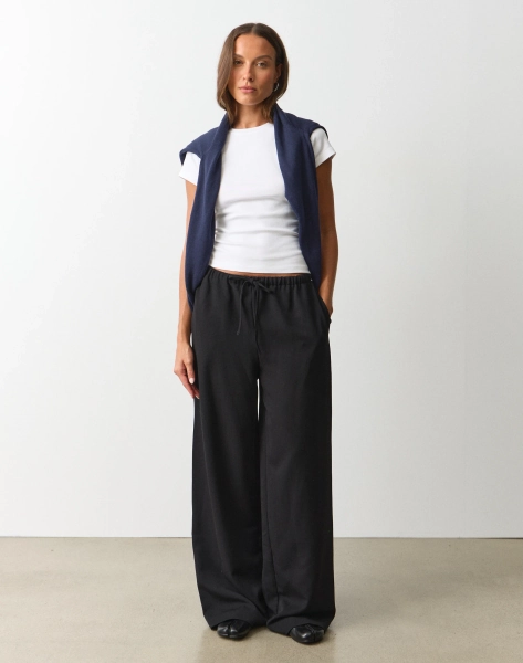 Tie Waist Wide Leg Pant