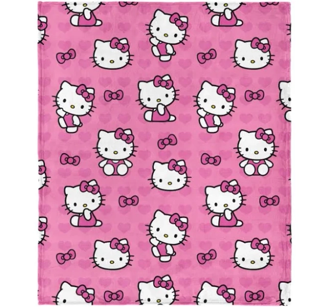 Sanrio Hello Kitty I Love Throw Blanket