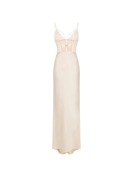 Elisabetta Franchi tulle-inserts maxi dress | 38