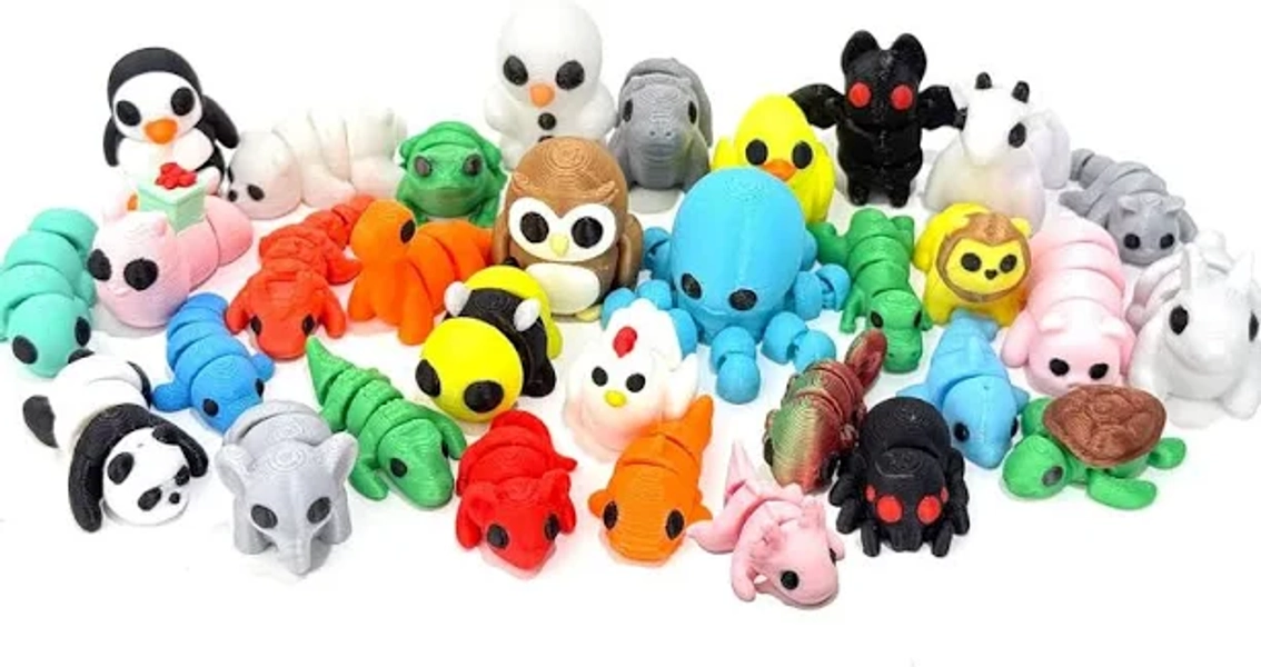 33 Pcs 3d Printed Mini Animals Figures Set