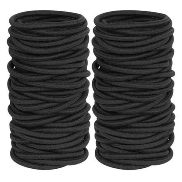 120 Pieces Black Hair Ties for Thick and Curly Hair No Metal Hair Elastic Band for Women or Men