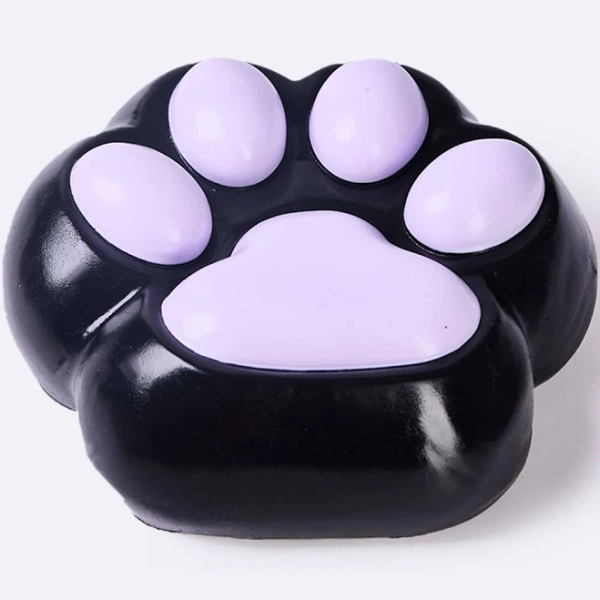 TABASQUISHY Jumbo Black Purple Paw Squishy Oversized Cat Paw Taba Toy