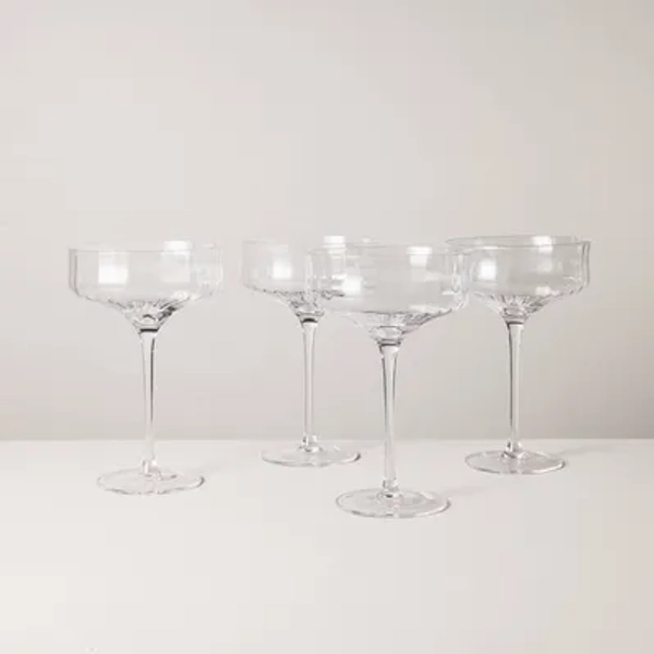 Set of 4 12oz Coupe Glasses Clear - Hearth & Hand™ with Magnolia