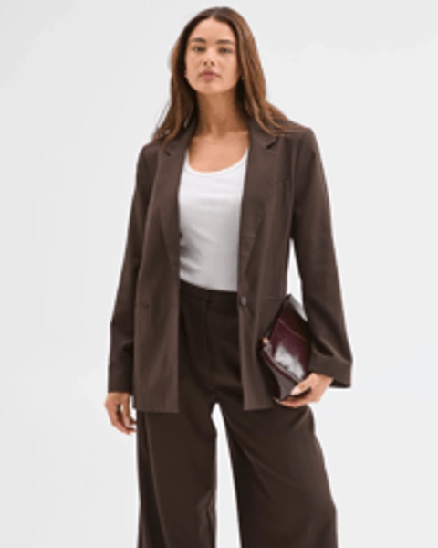 Lily Loves Oversized Blazer - Chocolate Brown