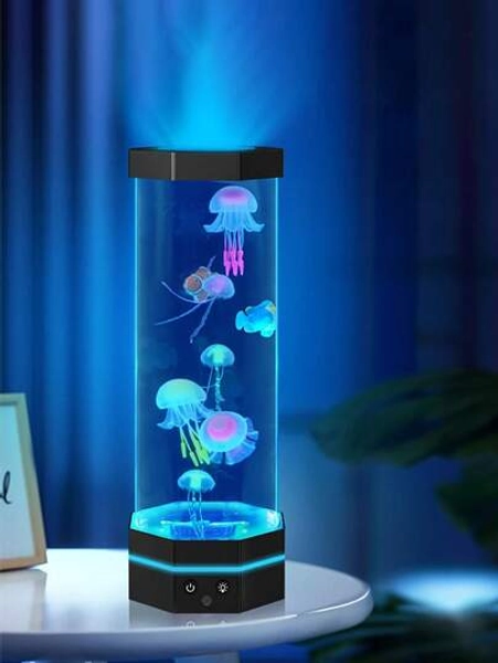 1pc New LED Color Changing Jellyfish Lava Lamp, Electric Aquarium Ocean Night Light, 7 Colors LED Jellyfish Atmosphere USB Powered, Suitable For Living Room, Home, Bedroom Game Room Decorative Atmosphere Light, Holiday Birthday Gift For Family And Friends