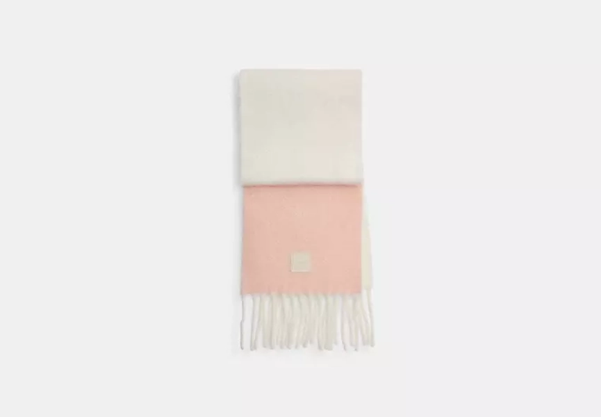 Colorblock Muffler With Rubber Patch