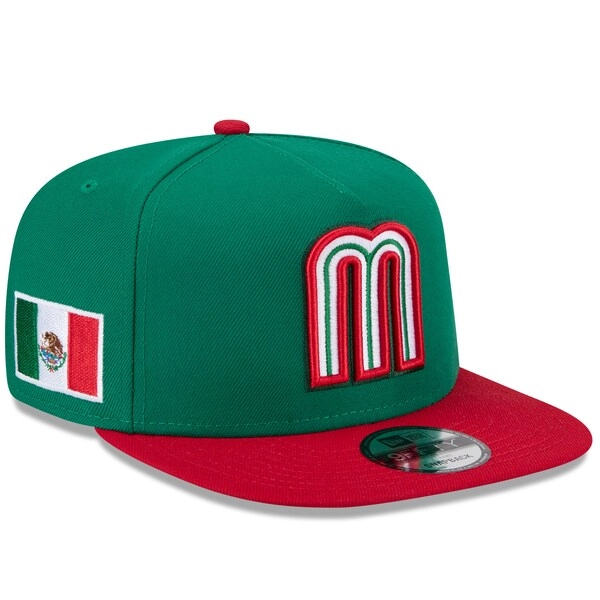  Mexico Baseball New Era 2026 World Baseball Classic 9FIFTY A-Frame Snapback Hat - Green/Red