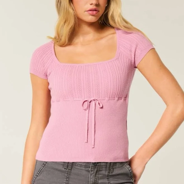 Hollister Short-Sleeve Square Neck Sweater