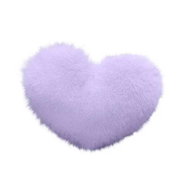 Purple Heart Shaped Plush Decorative Pillow For Living Room And Childrens With Comfortable Feel