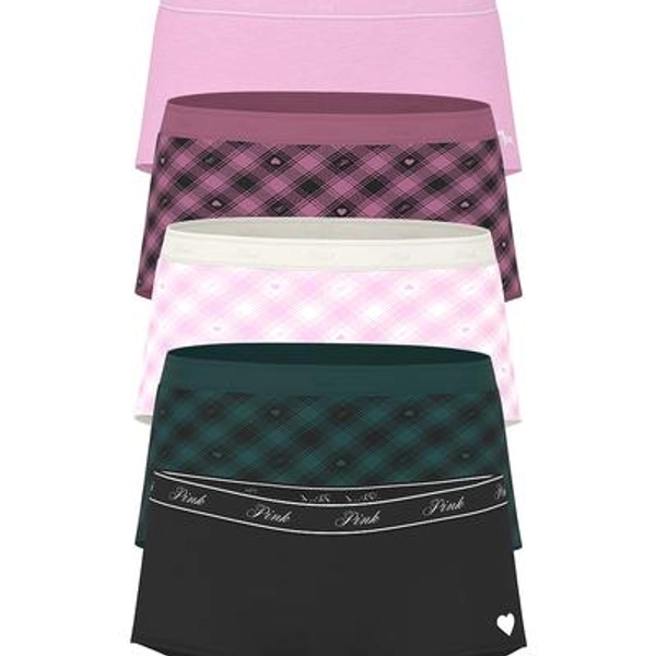 Women's PINK 5-Pack Logo Cotton Boyshort Panties