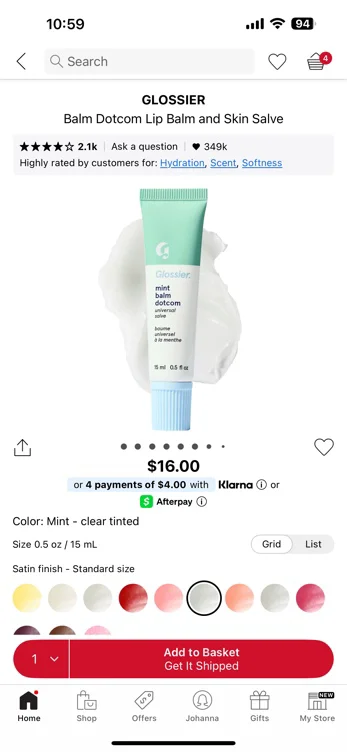 Glossier balm dotcom lip balm