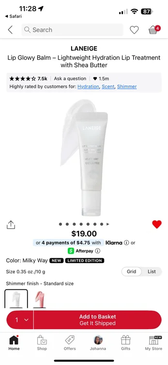 Lip Glowy Balm – Lightweight Hydration Lip Treatment with Shea Butter - Pink Supernova