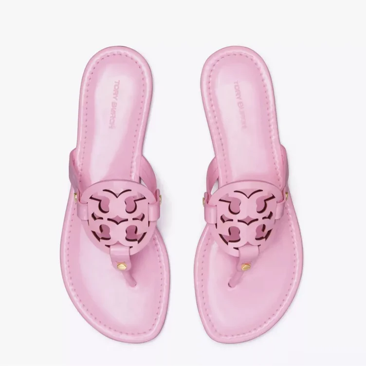 Miller Patent Sandal in pink, size 5