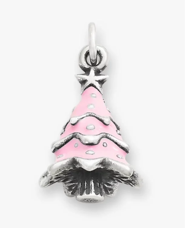 Enamel Christmas Tree Charm pink