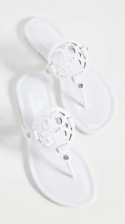 Miller Patent Sandal in white, size 5