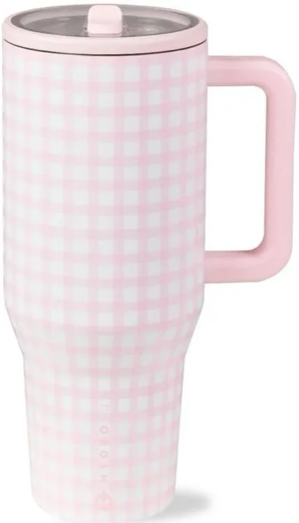 HydroJug Traveler 32 oz Tumbler pink gingham