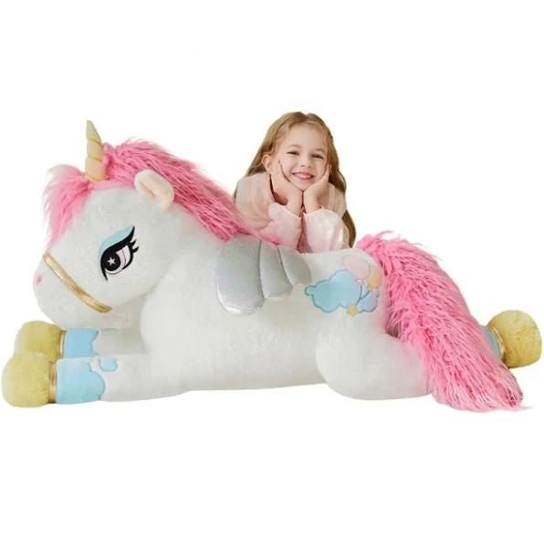 Ikasa Giant Unicorn Stuffed Animal Plush Toy,Large Big Jumbo Soft Toys,43' Huge Cute Plushy Fluffy Plushie,Gifts For Kids Girls Girlfriend Children