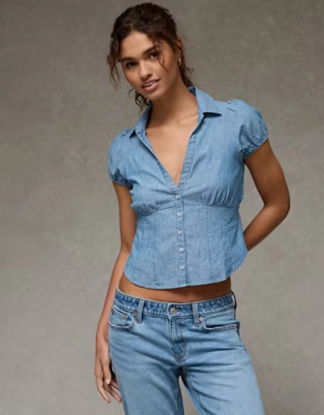 AE Short-Sleeve Button-Up Shirt