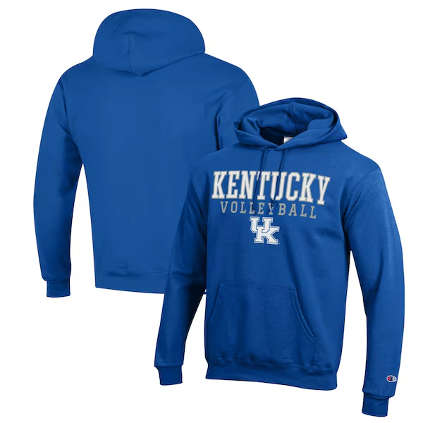Kentucky Wildcats Champion Stack Logo Volleyball Powerblend Pullover Hoodie - Royal