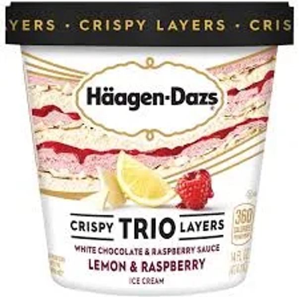 Haagen Dazs Trio Ice Cream Lemon & Raspberry 14 Ounces