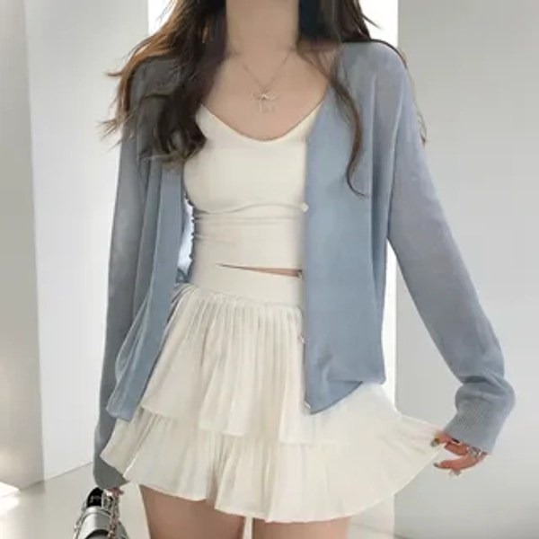 v neck ribbed cardigan