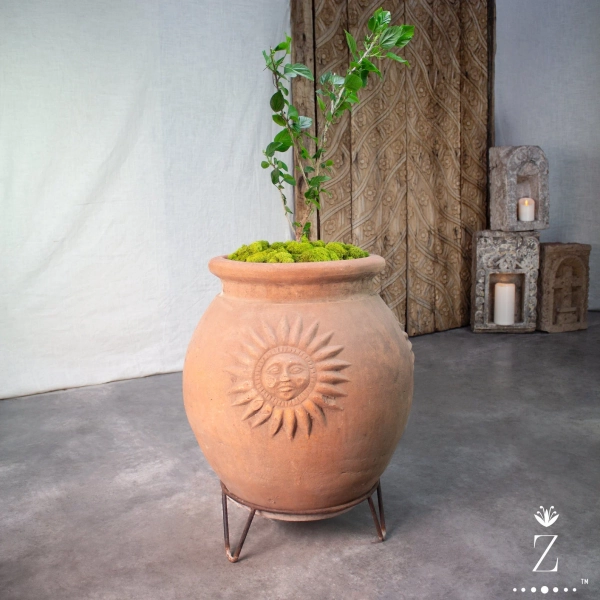 Sol Pot With Stand, Vintage Terracotta Large Planter - Etsy