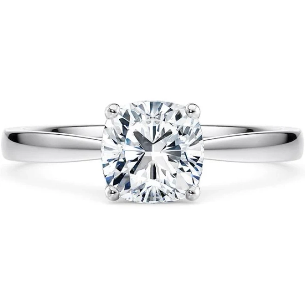 Platinum Cushion Cut Diamond Ring