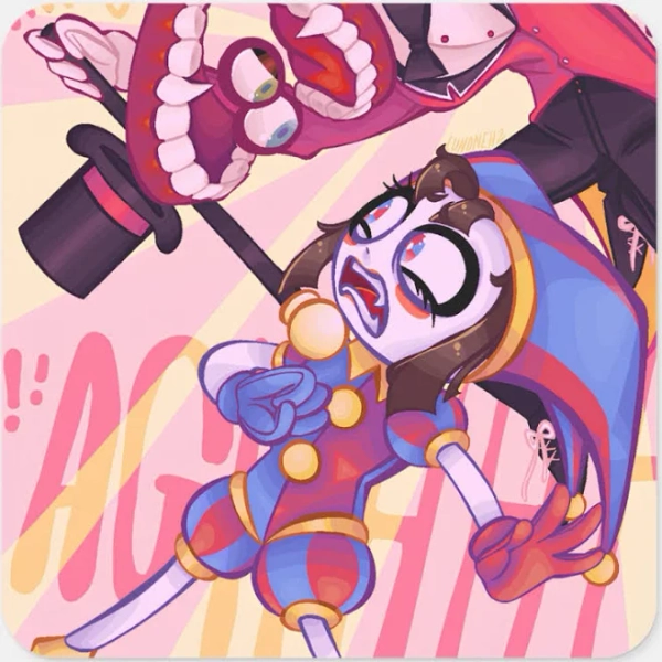 petite the amazing digital circus square sticker
