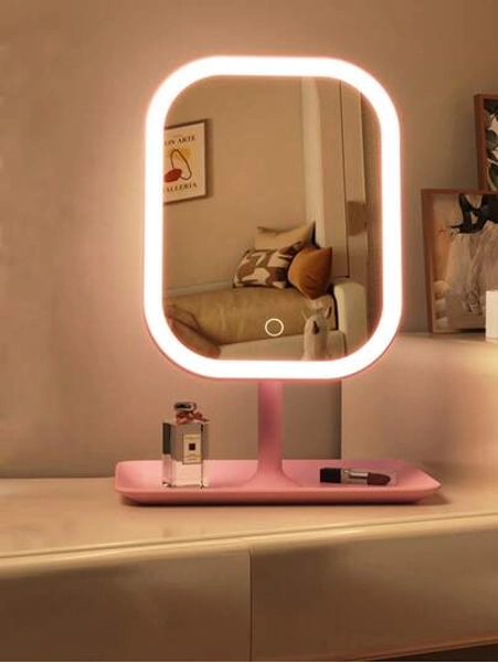 LED Makeup Mirror ,Vanity Mirror With Lights, 3 Light Modes Lighted Makeup Mirror, Touch Control, Portable Stand And Foldable Compact Mirror ,Lighted Travel Makeup Mirror, Vanity Cosmetic Mirror With Lights, Rechargeable Battery, Portable LED Makeup Mirror, Women Christmas Gift