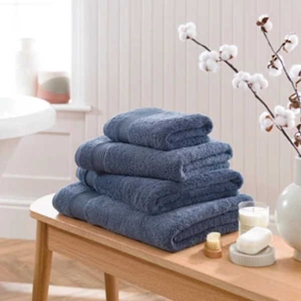 Folkstone Blue Egyptian Cotton Face Cloth