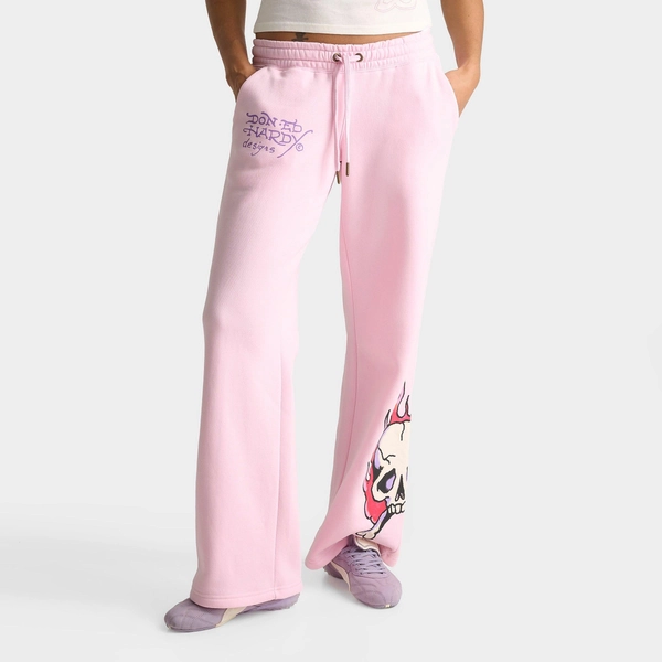 Women's Ed Hardy Leopard Fleece Jogger Pants