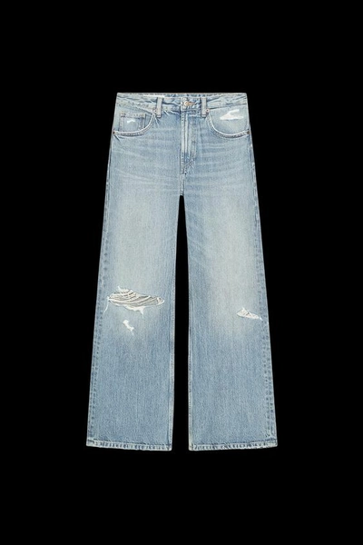 TRF-BOYFRIEND-JEANS MIT RISSEN UND MITTELHOHEM BUND