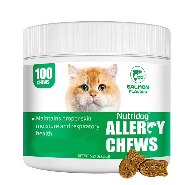 2 packs Nutridog Cat soft Chews: Premium Quality, Salmon Flavor, 100 Chews for a Healthy Cat Diet, Suits All Breeds，Cat Health Supplement, Easy Cat Food, Cat Wellness, Cat Lovers，Cat Health Food