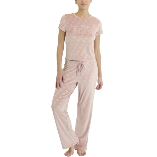 Juicy Couture Women's 2 Piece Velvet Fleece Lounge Sleepwear Set