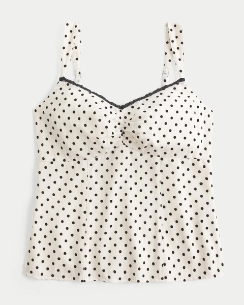 Lace Trim Chiffon Tank
