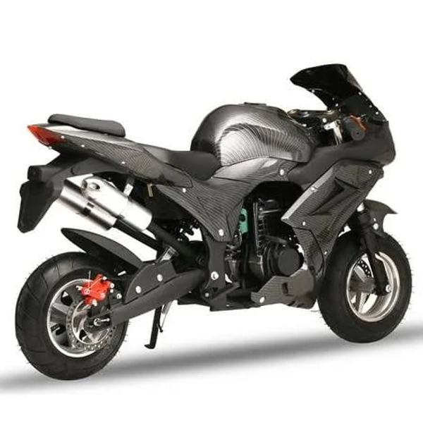 Fairnull Mini Motorcycle,Hydraulic Shock Absorption-Dual Headlights-Front Rear Disc Brakes Gas Power Pocket Motorbike