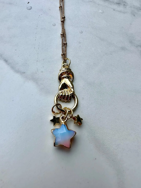 Fistful of Stars, Opalite Star Necklace, Star Jewelry, Gold Jewelry, Booktok, Court of Thorn, Acotar, Gift, Gift for Her, Holiday, Celestial - Etsy
