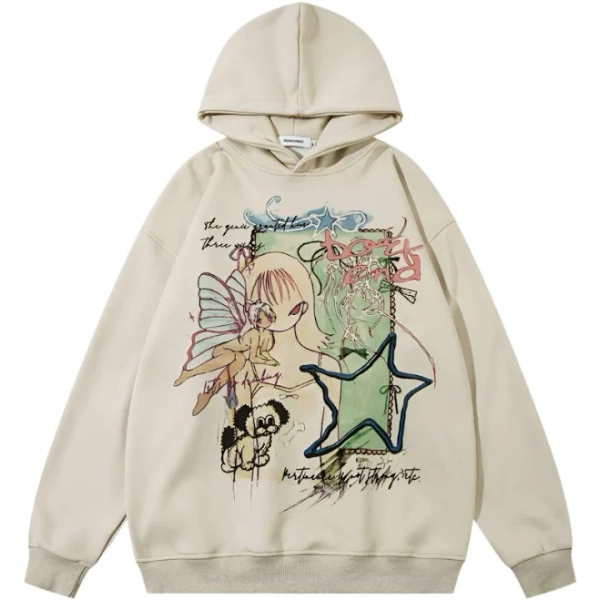 Y2k Grunge Cartoon Hoodie