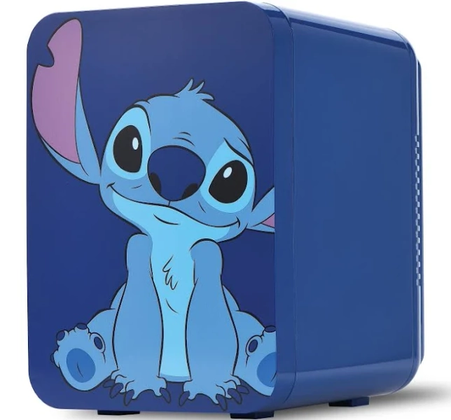Disney Stitch Blue 6 Can AC Mini Fridge Thermoelectric Cooler