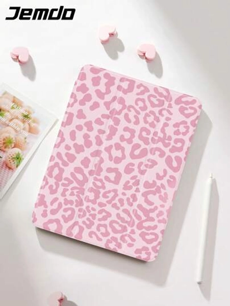 Cheetah,Leopard Print 1pc Leopard Print Tablet Case, With Pencil Slot, Shockproof, Support Sleep/Wake, Compatible With Samsung, And IPad