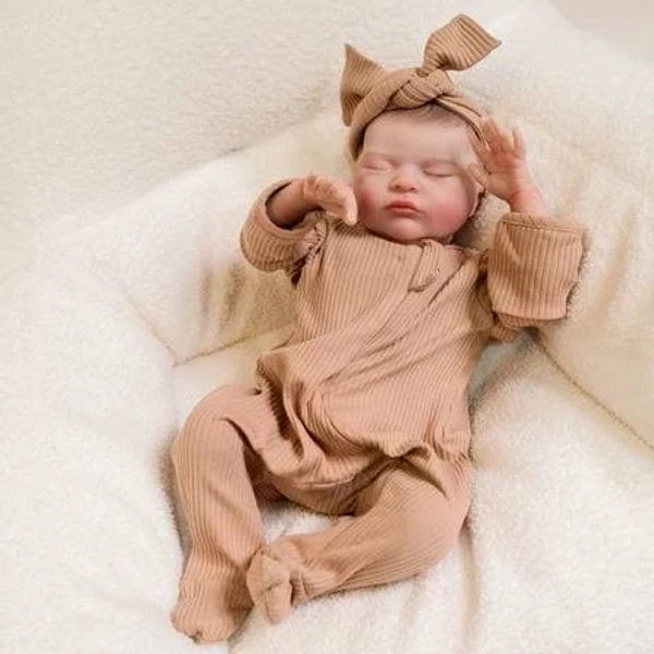 Realistic Reborn Baby Dolls - Adorable 19 inch Newborn Sleeping Baby Dolls, Lifelike Reborn Baby Dolls with Cloth Body Birthday Gift Toy for Age 3+