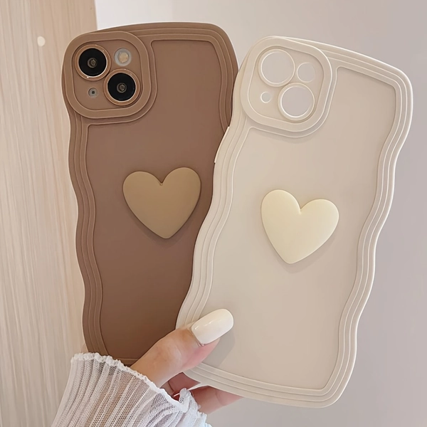 Durable 2PCS Heart Decorative Phone Cases for iPhone 16/15/14/13/12/11, Shockproof Dual Layer Protection with MagSafe Compatibility, Air Cushion TPU Covers Drop Tested to 6.6 Feet