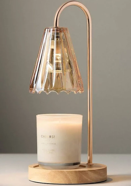 Anthropologie Amber Bloom Candle Warmer Lamp