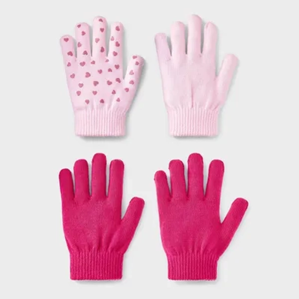 Girls' 2pk Value Glove - Cat & Jack™ Pink