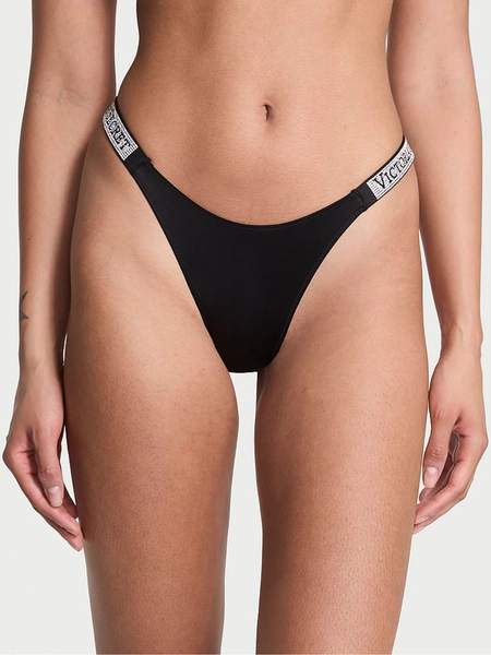 Black Brazilian Shine Strap Knickers