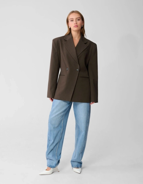Getaillerde Blazer Donkerbruin By Monica