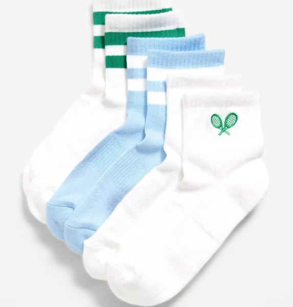 Old Navy Women's Athletic Quarter Crew Socks 3-Pack