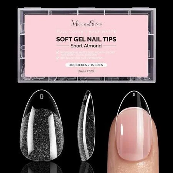 Half Matte Pre-Shaped Acrylic Nail Extension Tips