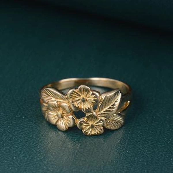 Handmade Brass Floral Ring: Dainty Boho Flower Jewelry